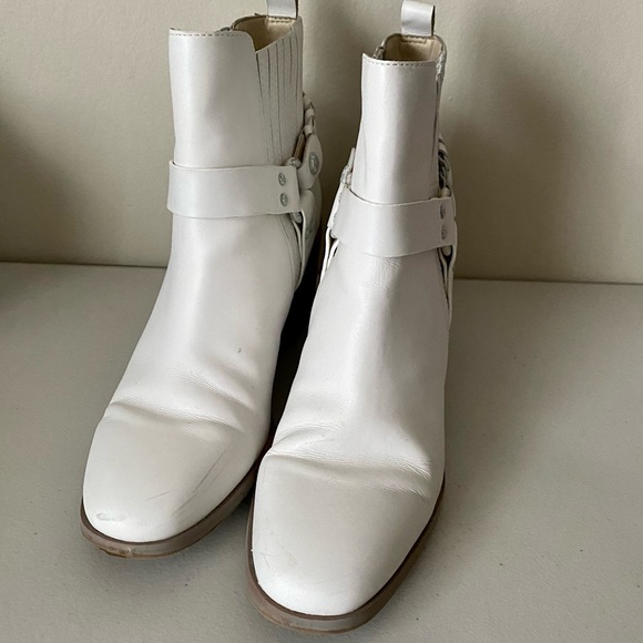 Sam Edelman Dalma Biker Bootie Ivory  Leather 8.5 - Picture 4 of 13